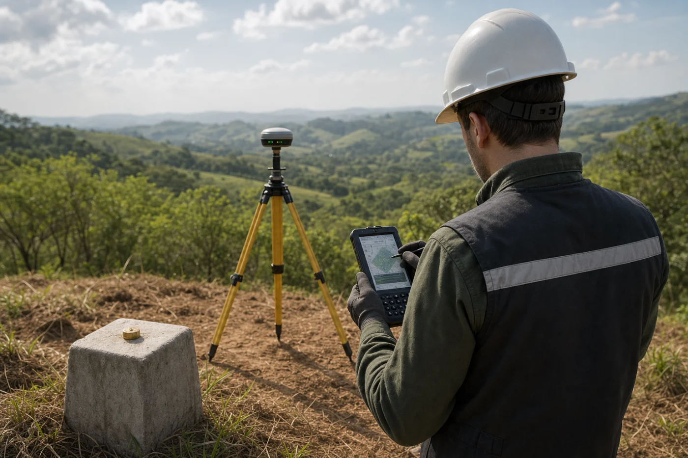 Equipe DMAPS realizando levantamento topográfico